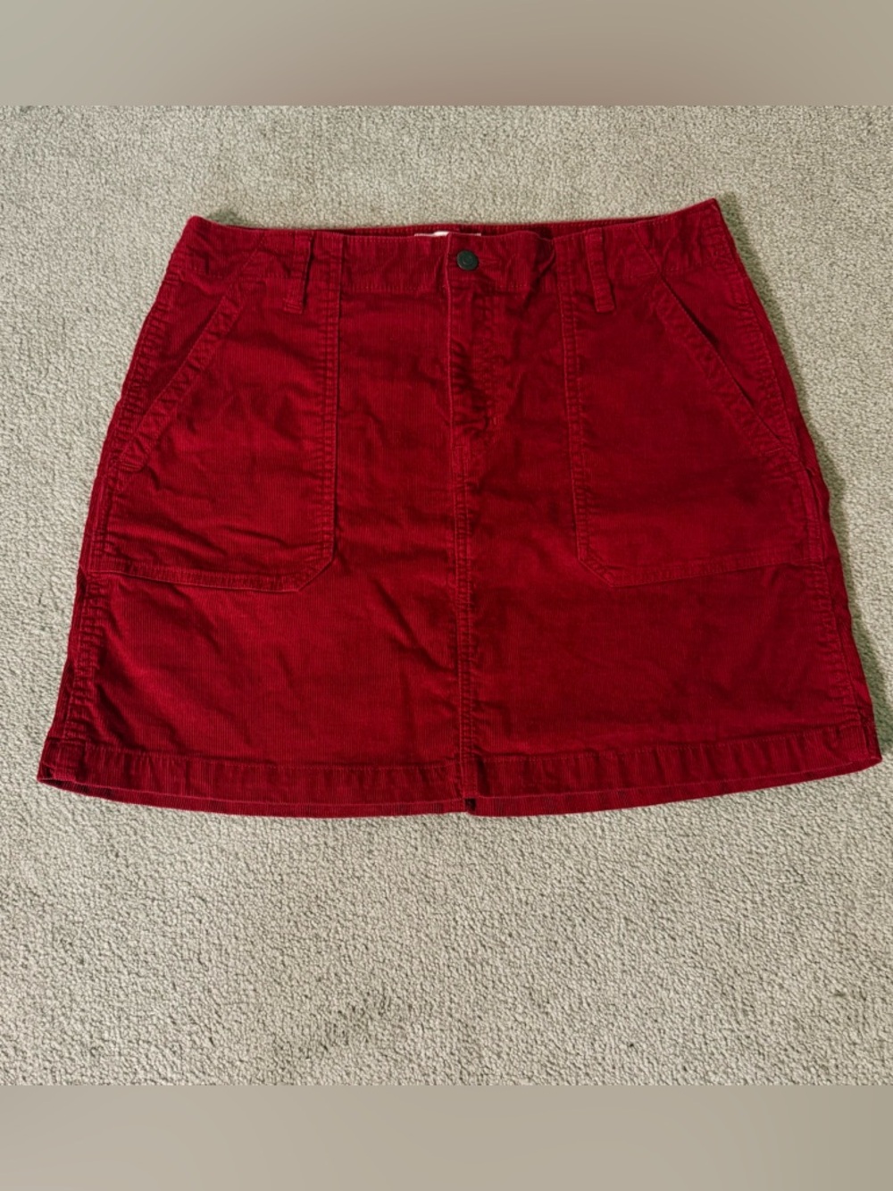 Old Navy Corduroy Mini Skirt in Deep Red Academia, whimisgoth, preppy - Picture 1 of 5
